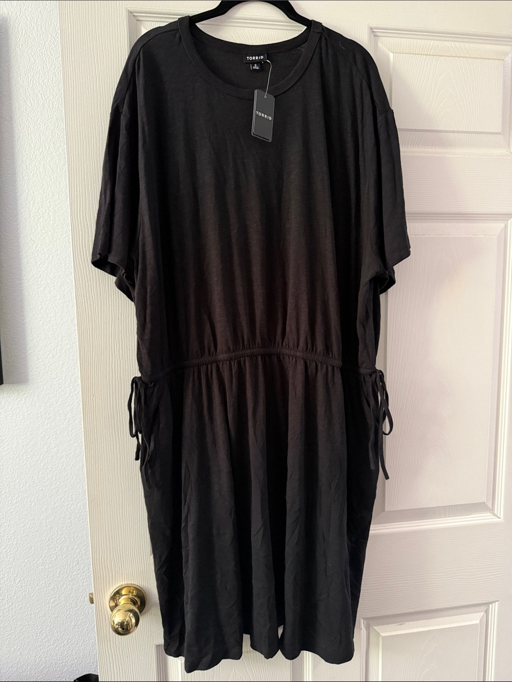 torrid Black Midi Dress with Drawstring Waist